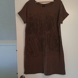 Peruvian Connection Jersey Brown Dress Graphic